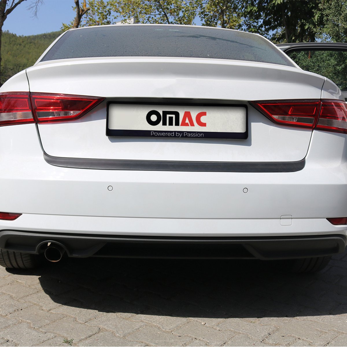 Audi A3 Rear Bumper Sill Cover - Omac - ABS - Matte Black - '17-'20